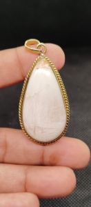 จี้สร้อยคออัญมณีสโคเลคไซต์สีชมพูธรรมชาติของผู้หญิง - Product Image 4