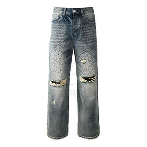Pantalons jeans strass style unique sur mesure pour hommes à vendre Pantalons jeans strass personnalisés avec votre propre design - Product Image 4
