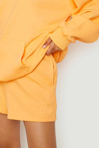 Ensemble assorti de short et de sweat à capuche pour femme, coupe régulière, tenue décontractée de tous les jours, 100% coton, séchage rapide, écologique, respirant - Product Image 4