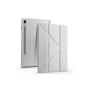 Étui de protection intelligent Netzy pour Galaxy Tab S9, gris, en PU, design pliable à trois volets avec compartiment pour stylet et support - Product Image 5