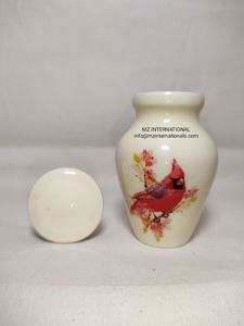 Urnes souvenir en métal rouge design colibri - Product Image 3