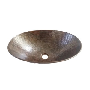 อ่างล้างจานเดี่ยวทำจากทองแดงทำด้วยมือสไตล์แฮนเมดอ่างล้างจานแบบเดี่ยวที่ต้องมีอ่างลึกแบบโบราณติดตั้งบนเคาน์เตอร์ - Product Image 3