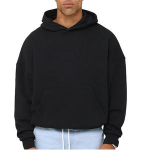 เสื้อฮู้ดผ้าคอตตอนแขนยาวสำหรับผู้ชายเสื้อฮู้ดไหล่ตกแบบใหม่ - Product Image 5