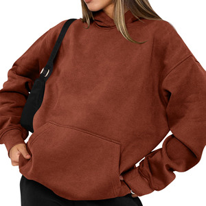 Sudaderas con capucha bordadas personalizadas con figuras de hombros caídos para mujer Unisex 100% algodón Streetwear sudaderas con capucha de punto para mujer - Product Image 3