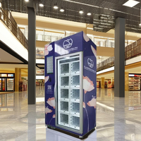 Distributeur de fleurs Micron Vending avec casier métallique, système de paiement par pièces et code QR disponible en Égypte