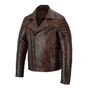 Nouvelle arrivée 2025 Veste en cuir véritable pour homme Coupe classique Style streetwear Logo avant pour l'hiver Prix de gros raisonnables - Product Image 5