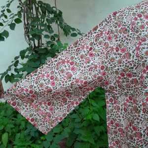 ชุดเดรสผ้าพิมพ์ลายบล็อกสำหรับผู้หญิงชุดเดรสทรงหลวมมีกระเป๋าคอวีชุดเดรสออกงานเลี้ยงแบบโบฮีเมียน - Product Image 4