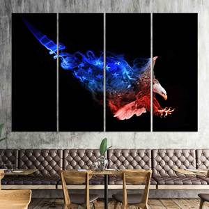 Obra de arte moderna impresa en lienzo con motivos patrióticos: decoración de pared elegante y plana, JUEGO DE 4 LIEÑOS - Product Image 1