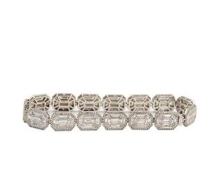 Women's <b>Unique</b> Engagement Bracelet 18K White Gold Plated Tennis Moissanite Diamond Bracelets & Bangles Perfect <b>Gift</b> <b>for</b> <b>Her</b> - Product Image 1