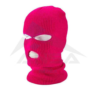 Cagoules à trois trous personnalisées pour hommes OEM Votre propre logo Cagoules d'hiver en tricot acrylique avec couverture intégrale - Product Image 4