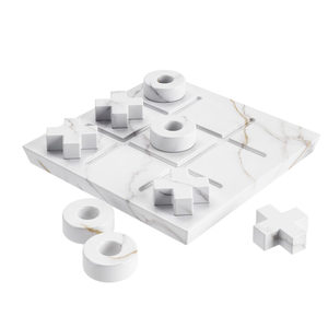 Tic tac toe en marbre parfait cadeau d'anniversaire jeu d'intérieur Tic Tac Toe pour enfants et jeux de société en famille de haute qualité élégant - Product Image 2