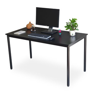 Escritorio moderno para ordenador de madera de caucho con patas de hierro 140x70cm Fácil montaje OMA HBOM004 - Product Image 1