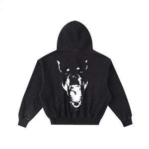 Sweat à capuche zippé en molleton délavé vintage pour homme, coupe oversize courte, fabricant OEM en gros - Product Image 3