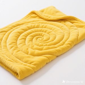 Manta de lana suave de lujo Diseño en relieve en espiral amarillo acogedor Tamaño personalizado - Product Image 4