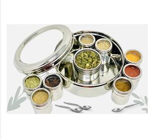 KING Stainless Steel <b>Spice</b> <b>Tin</b> Belly With <b>Tin</b> Cover High Quality Stainless Steel <b>Spice</b> Box with Acrylic Lid New Design <b>Spice</b> <b>Tin</b> - Product Image 2