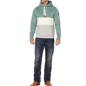 Tri-Color Block Mint <b>Green</b> White Grey Panel Thick Rope <b>Lace</b> Custom Patchwork and Logo Wholesale Rate Men Hoodies - Product Image 3