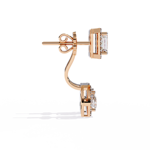 Boucles d'oreilles pendantes en or 18 carats avec diamant de laboratoire - Product Image 4