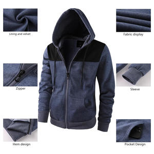 เสื้อฮู้ดซิปสำหรับผู้ชายเนื้อผ้าใส่สบายพิมพ์โลโก้ได้ตามต้องการ - Product Image 4