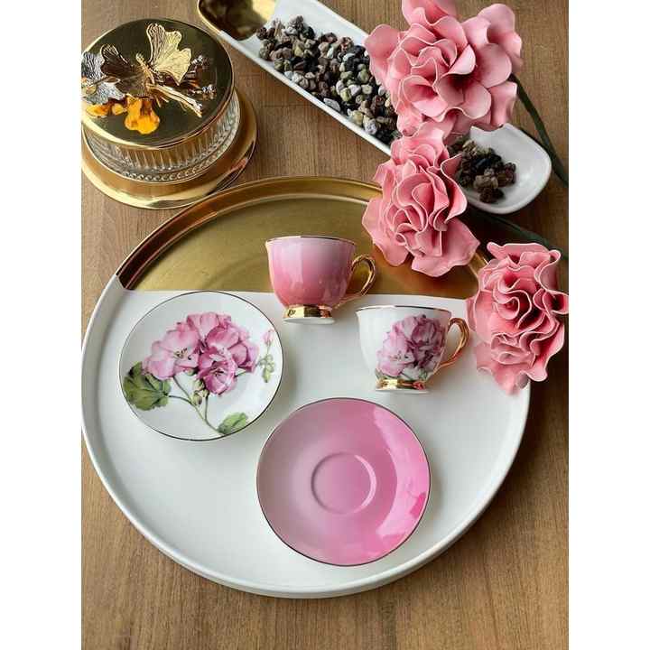 Mikasa Moor Turkish Coffee Cup Vita Pink Set of 4