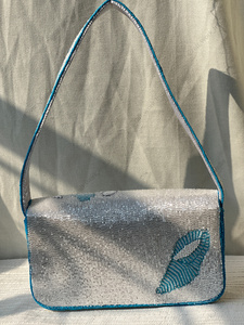 Sac à bandoulière en perles de coquillages indien entièrement artisanal pour femmes, sac à main de luxe fait à la main pour les soirées, œuvre d'art, designs - Product Image 3
