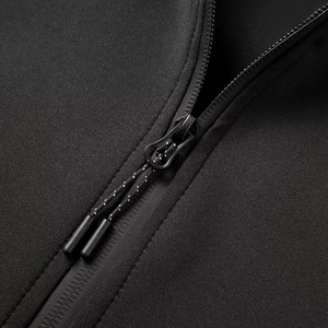 Chándal de poliéster negro con cremallera de cuarto con bolsillo frontal para chaqueta con capucha para hombre, chándal para correr, ropa de moda - Product Image 5