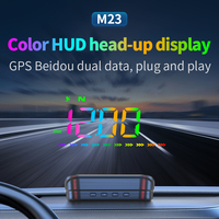 Speedometer Windshield HUD M23 GPS Layar OLED dengan Resolusi 800x480 Fungsi Jarak & Waktu Berkendara Aksesoris Mobil