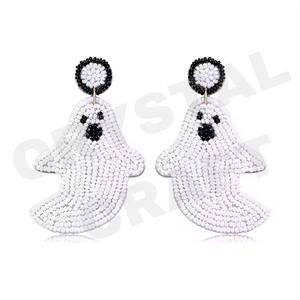 Boucles d'oreilles perlées Bears pour femme Patriotic Orange White Blue Color pour mariage ou Memorial Day - Product Image 4