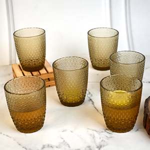 Ensemble de 6 verres à boire vintage à motif floral élégant pour votre collection de verrerie - Product Image 1