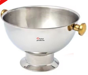 designer silver finished metal stainless steel food and salad serving bowl for hotel restaurant and bar - Product Image 3