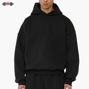 Sudaderas holgadas de lana gruesa Unisex, ropa de calle de alta calidad 100% algodón French Terry Regular Fit longitud Regular invierno liso teñido - Product Image 3