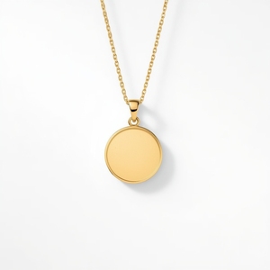 สร้อยคอทองคำแท้ 18K ดีไซน์เรียบหรู ประดับจี้  สำหรับผู้หญิง  สามารถปรับแต่งได้ - Product Image 4