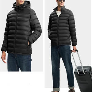 High Quality OEM Custom Embroidered Men's Winter <b>Coats</b> Hooded Quilted <b>Padded</b> Puffer Jacket Front Logo Warm Thicken Bubble Style - Product Image 6