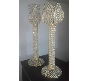 Personnalisé élégant vide votive cristal grand mariage Table centre de table Style européen décor à la main argent plaqué support - Product Image 3