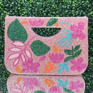 Bolso bordado con patrón de hojas y forro interior - Product Image 6