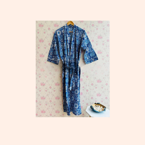 ชุดคลุมกิโมโนผ้าฝ้ายแท้ 100% สำหรับผู้หญิง พิมพ์ลายดอกไม้ด้วยมือ เหมาะสำหรับฤดูร้อน ฤดูหนาว ฤดูใบไม้ร่วง และฤดูใบไม้ผลิ - Product Image 6