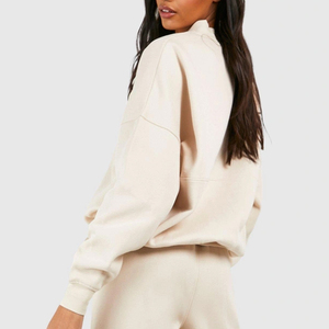 ชุดวอร์มผู้หญิงแบบซิป ผ้าเนื้อยืดใส่สบาย เหมาะสำหรับใส่ลำลอง ออกแบบโลโก้ได้ตามต้องการ แขนยาว - Product Image 5