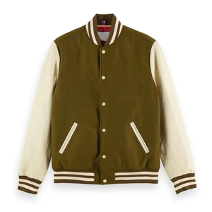 <b>Men's</b> Winter <b>Baseball</b> <b>Jacket</b> Loose Street Style Casual Wear Embroidered Varsity Design Plain Dyed and Coated - Product Image 4