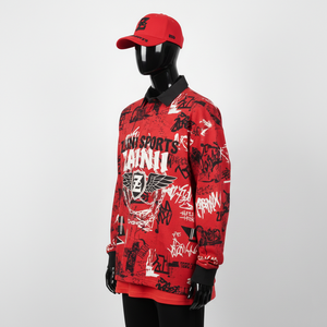 Maillot de rugby pour homme, tissu en polyester et élasthanne de haute qualité, 260 GSM, rouge et noir, impression intégrale, logo personnalisé, évacuation de l'humidité - Product Image 4