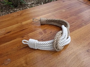 Cortinas Corbata Doble Cuerda. Cuerda de algodón y yute. Espalda de corbata de cortina. Nudo Cuadrado Doble - Product Image 2