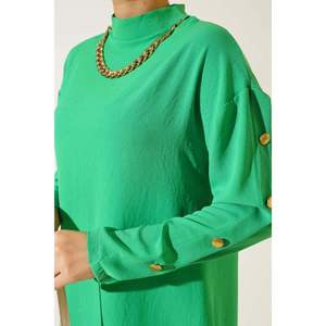 Benetton ชุดเสื้อผ้า2ชิ้นสำหรับผู้หญิง, กางเกงคอปกมีกระดุมขนาด XXL ผ้าสแปนเด็กซ์ทอสำหรับฤดูร้อนฤดูใบไม้ร่วง MIDI - Product Image 2