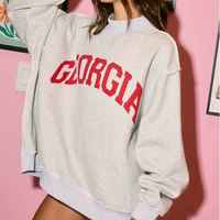 Sweat-shirt à col montant universitaire personnalisé Pull à col montant réversible Géorgie Sweat-shirt réversible