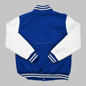 Chaqueta universitaria de calidad superior para mujer, Mangas de cuero cálidas, logotipo personalizado, bordado, lana, estilo deportivo, invierno, venta al por mayor - Product Image 4