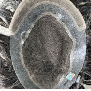 Prótesis Capilar para Hombre, Cabello Humano Remy Indio Natural, Transpirable, con Ondas Naturales en Forma de V, 100% de Densidad - Product Image 3