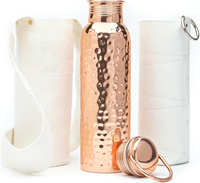Bouteille d'eau réutilisable en cuivre martelé de 1000 ml, écologique, pour le camping, les voyages et le sport, prix abordable, Inde