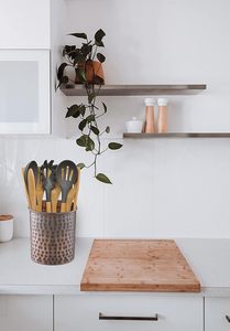 Elegant Antique Copper Stainless Steel <b>Utensil</b> <b>Holder</b> with Sturdy Metal Base <b>Kitchen</b> Storage Spice Rack - Product Image 5