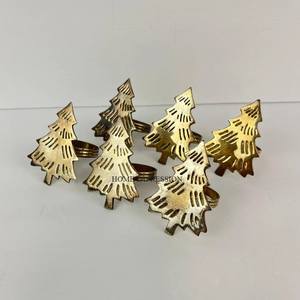 แหวนรัดผ้าเช็ดปากรูปต้นคริสต์มาส ดีไซน์หรูหรา ชุบทองคุณภาพสูง ผลิตจากโลหะคุณภาพพิเศษ เป็นมิตรต่อสิ่งแวดล้อม มีสินค้าในสต็อก - Product Image 1