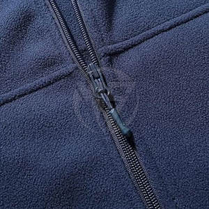 Chaqueta de lana con cremallera completa Chaqueta de lana de color sólido con cuello vuelto de invierno Chaqueta de lana con estampado de logotipo personalizado - Product Image 4