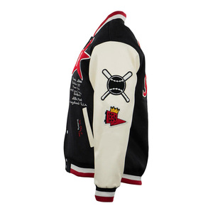 Venta al por mayor hombres Varsity Letterman chaqueta Casual Streetwear con parches bordados de chenilla personalizados OEM College Baseball Coat - Product Image 6