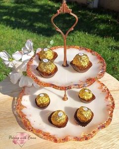 ชุดแม่พิมพ์ถาดเรซิน1ชิ้นพร้อมแม่พิมพ์ถาดรองแก้ว4ชิ้นและโมเดลแฮนด์เมด2ด้ามเงินสำหรับการตกแต่งบ้าน DIY - Product Image 5