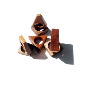 Elegant handcrafted <b>wooden</b> napkin rings set for dining tables weddings festive occasions hotels restaurants and homes - Product Image 4